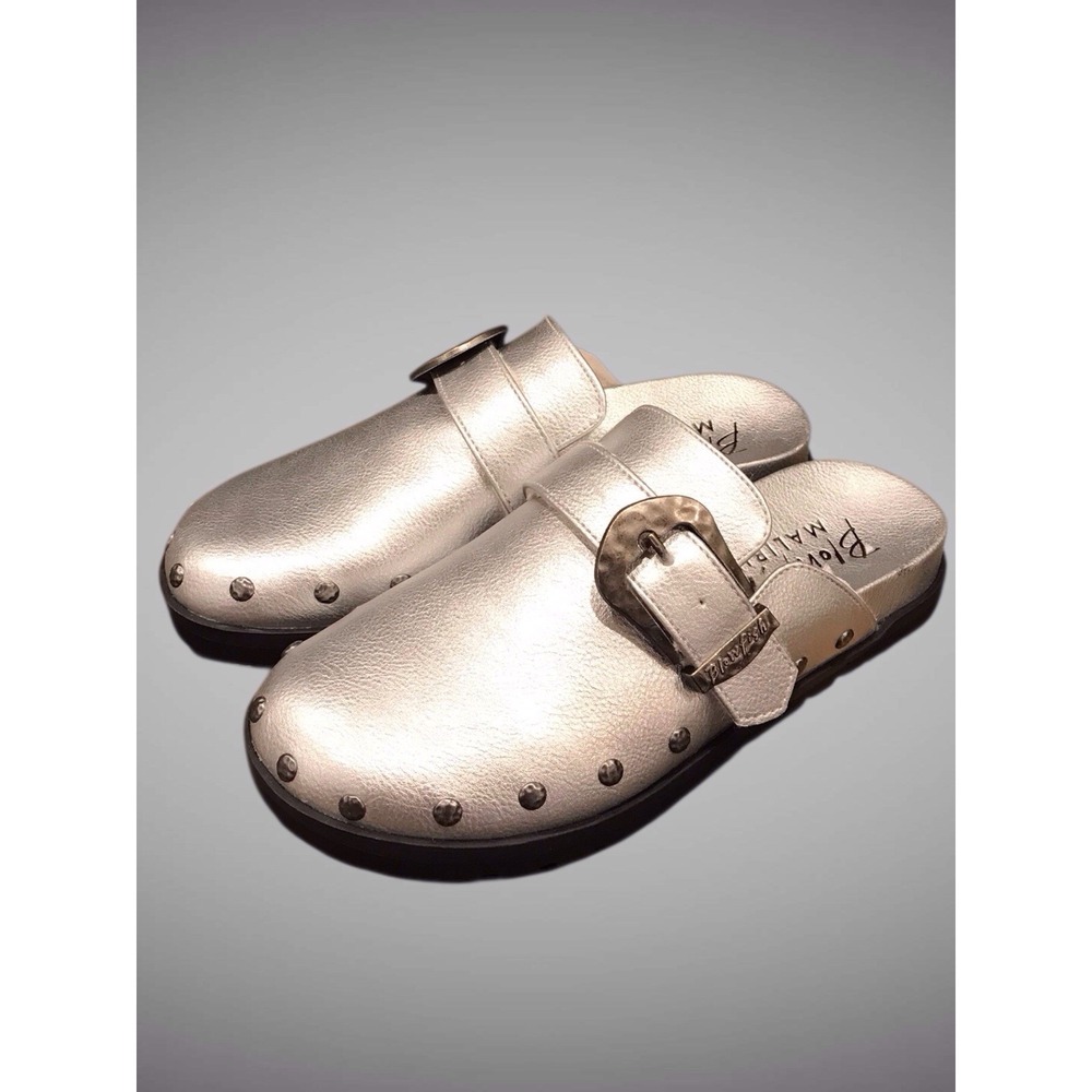 Blowfish Malibu Skylar Women's size 7.5 Fleeced Silver Pewter Lined Clogs Mules‎